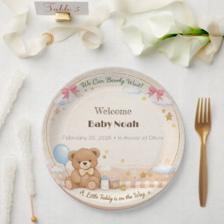 Baby Shower Plates | Teddy Bear Theme ペーパープレート
