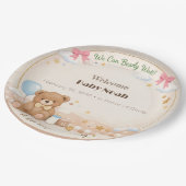 Baby Shower Plates | Teddy Bear Theme ペーパープレート (アングル)