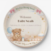Baby Shower Plates | Teddy Bear Theme ペーパープレート (正面)
