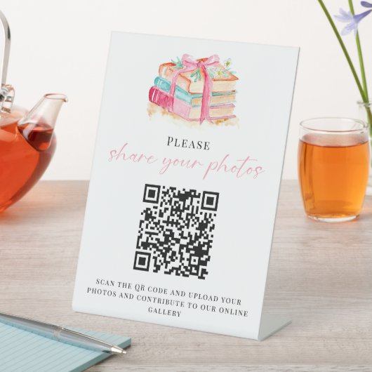 Baby Shower QR Code Share your Photos Books Theme 台座サイン (インサイチュ)