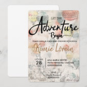 BABY SHOWER QUE EMPIECE LA AVENTURA 招待状 (正面/裏面)