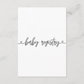 Baby Shower Registry Card with QR Code Minimalist エンクロージャーカード (裏面)