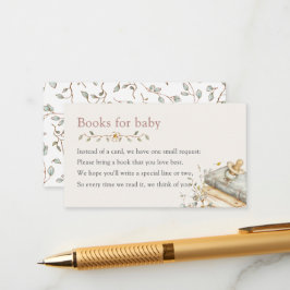 Baby Shower Rustic Botanical Books For Baby  エンクロージャーカード