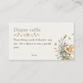 Baby Shower Rustic Botanical Diaper Raffle エンクロージャーカード (正面)