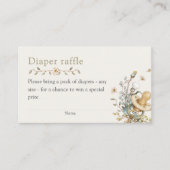 Baby Shower Rustic Botanical Diaper Raffle エンクロージャーカード (正面)