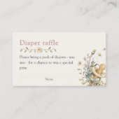 Baby Shower Rustic Botanical Diaper Raffle エンクロージャーカード (正面)