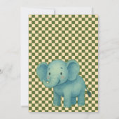 Baby Shower Safari Editable Chess pattern Elefante 招待状 (裏面)