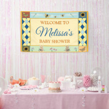 Baby Shower sign with Rabbit, Bee's & Chours