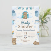 Baby Shower Soft Life Aesthetic Design 招待状 (スタンド正面)