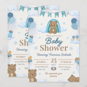 Baby Shower Soft Life Aesthetic Design 招待状 (正面/裏面)