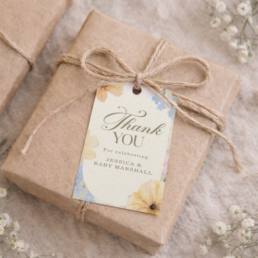 Baby shower, Spring, Floral, Summer,Gender neutral ギフトタグ