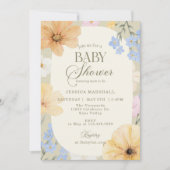 Baby shower, Spring, Floral, Summer,Gender neutral 招待状 (正面)