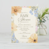 Baby shower, Spring, Floral, Summer,Gender neutral 招待状 (スタンド正面)