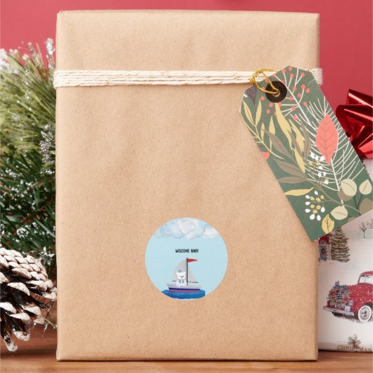 Baby Shower Sticker ラウンドシール (クリスマス)