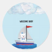 Baby Shower Sticker ラウンドシール (正面)