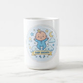 Baby shower sticker for boy コーヒーマグカップ (中央)