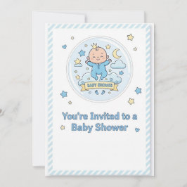 Baby shower sticker for boy 招待状