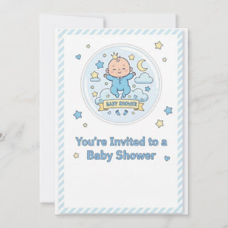 Baby shower sticker for boy 招待状