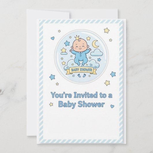 Baby shower sticker for boy 招待状 (正面)