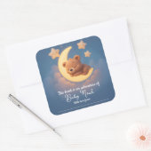 Baby Shower Sticker – Teddy Bear on the Moon スクエアシール (封筒)