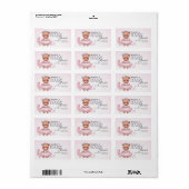 Baby shower stickers with teddy bear design. ラベル (フルシート)