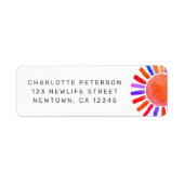 Baby Shower Sun Return Address ラベル (正面)