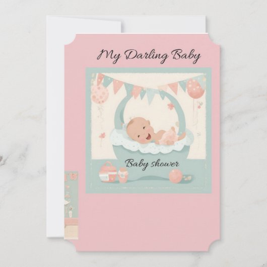 baby shower tarjeta 招待状 (正面)