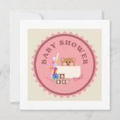 Baby Shower , Tarjeta de Invitación Imprimible 招待状 (正面)