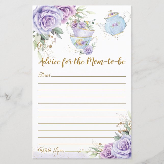 Baby Shower Tea Party Advice for the Mom to Be  (正面)