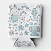 Baby Shower Teddy Bear Rainbow Can Sleeve 缶クーラー (正面)