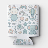 Baby Shower Teddy Bear Rainbow Can Sleeve 缶クーラー (裏面)