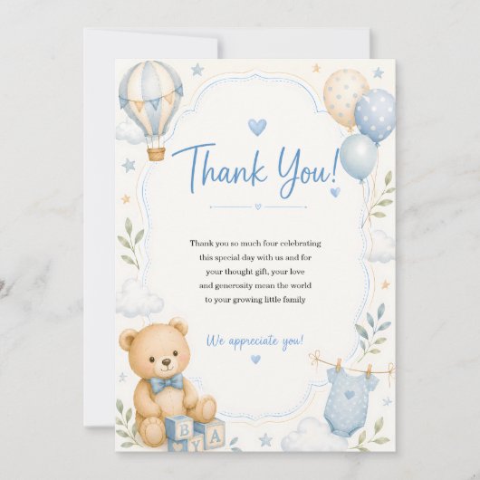Baby shower thank you card サンキューカード (正面)