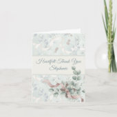 Baby Shower Thank You Card - Eucalyptus & Bow サンキューカード (正面)