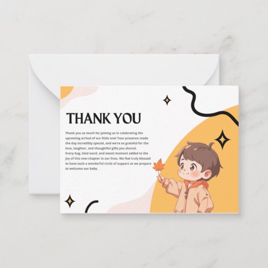 Baby shower Thank you cards ノートカード (正面)