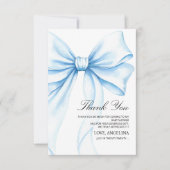  Baby Shower Thank You Cards Blue Bow. サンキューカード (正面)