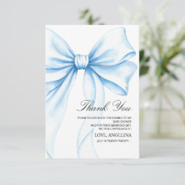  Baby Shower Thank You Cards Blue Bow. サンキューカード
