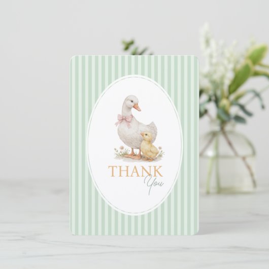 Baby Shower Thank You Cards Goose and Gosling. サンキューカード (スタンド正面)