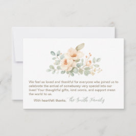 Baby Shower Thank You Cards Watercolor Flowers ノートカード