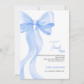 Baby Shower Thank You Cards with adorable bow. サンキューカード (正面)