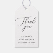 Baby Shower Thank You | Elegant Minimalist Script ギフトタグ (正面)