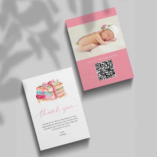 Baby Shower Thank You New Chapter Begins Photo QR サンキューカード