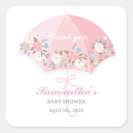 Baby Shower Thank you Tag スクエアシール