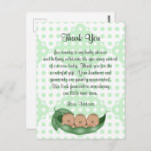 Baby Shower Thank You Triplets Peas in a Pod ポストカード (正面/裏面)