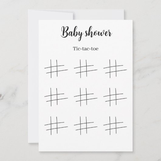 Baby Shower Tic Tac Toe Game Printable, 招待状 (正面)