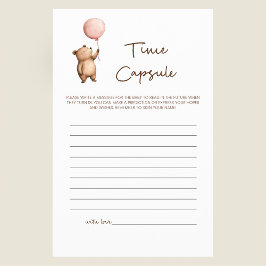 Baby Shower Time Capsule Game Cute Bear Design チラシ