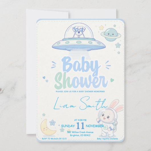 Baby Shower -UFO Pets- 招待状 (正面)