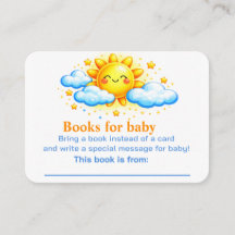 Baby Shower Watercolor Clouds Insert Cards