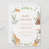 baby shower watercolor forest animals 招待状 (正面)