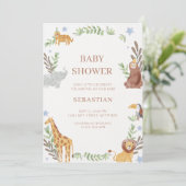 baby shower watercolor forest animals 招待状 (スタンド正面)