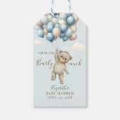 Baby Shower – “We Can Bearly Wait” Bear with ballo ギフトタグ (正面)